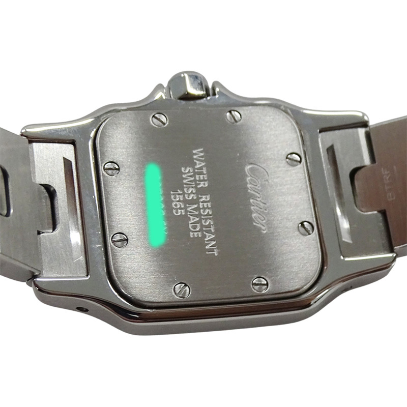 卡地亞 Santos Galbe SM 女士石英腕錶,W20056D6,不鏽鋼材質,銀色/象牙色,拋光處理-5