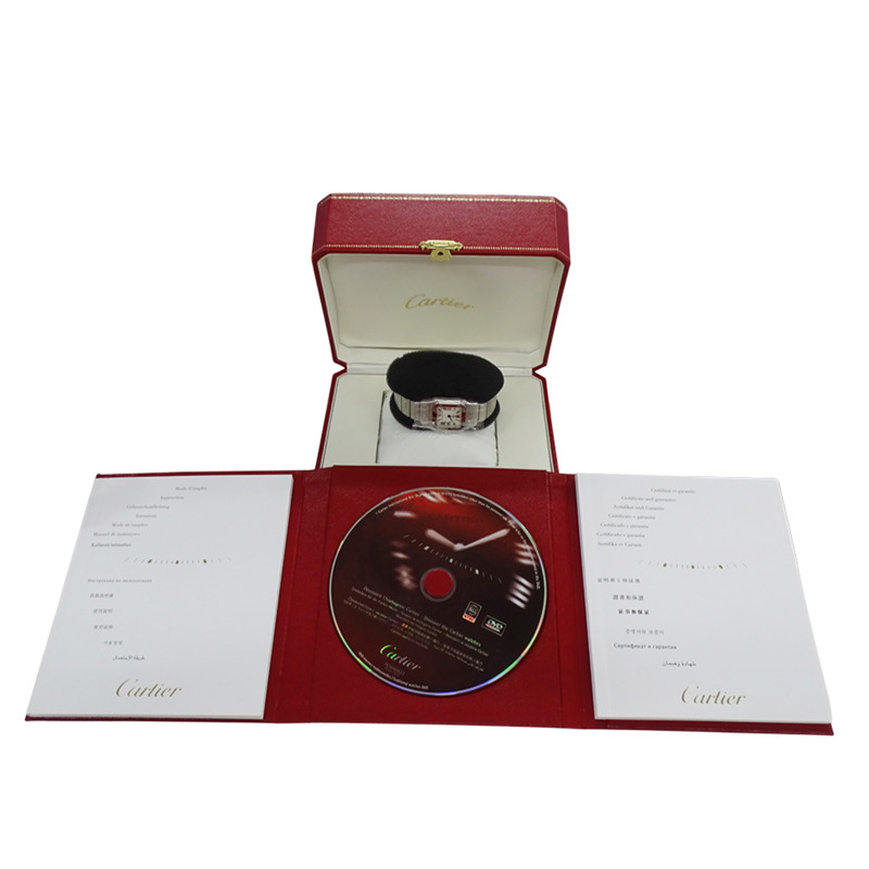 卡地亞 Santos Galbe SM 女士石英腕錶,W20056D6,不鏽鋼材質,銀色/象牙色,拋光處理-6