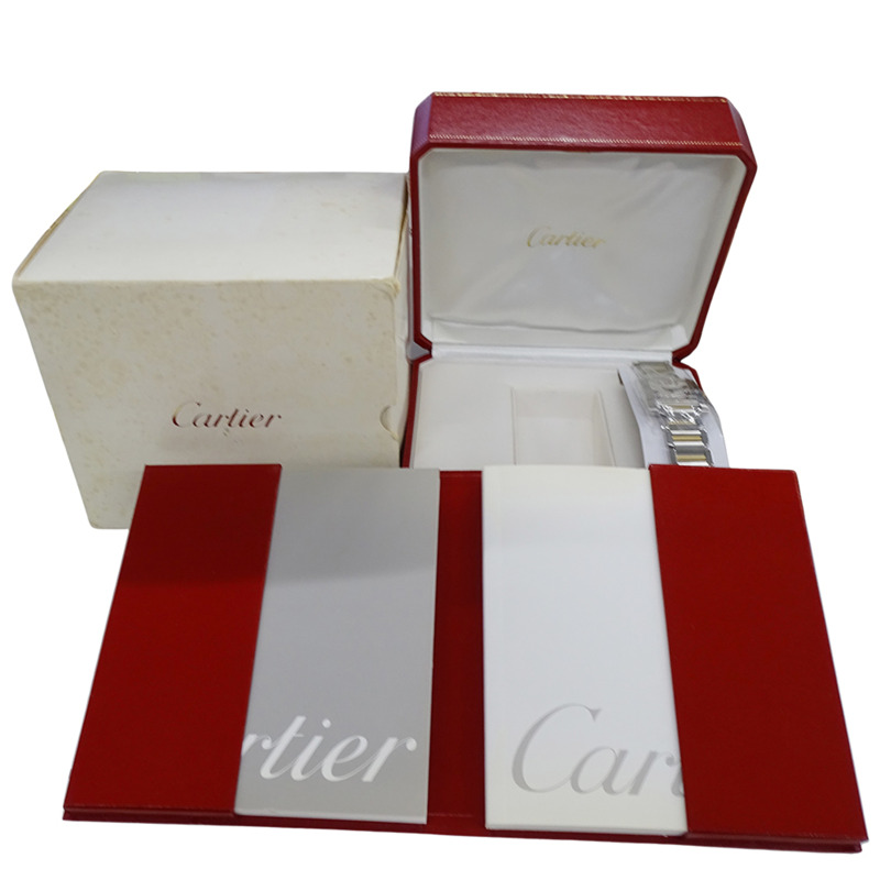 卡地亞 Tank Française 男士腕錶，LM，日期顯示，自動上鍊，不銹鋼，黃金，黃色 W51005Q4，組合款，已翻新拋光-6