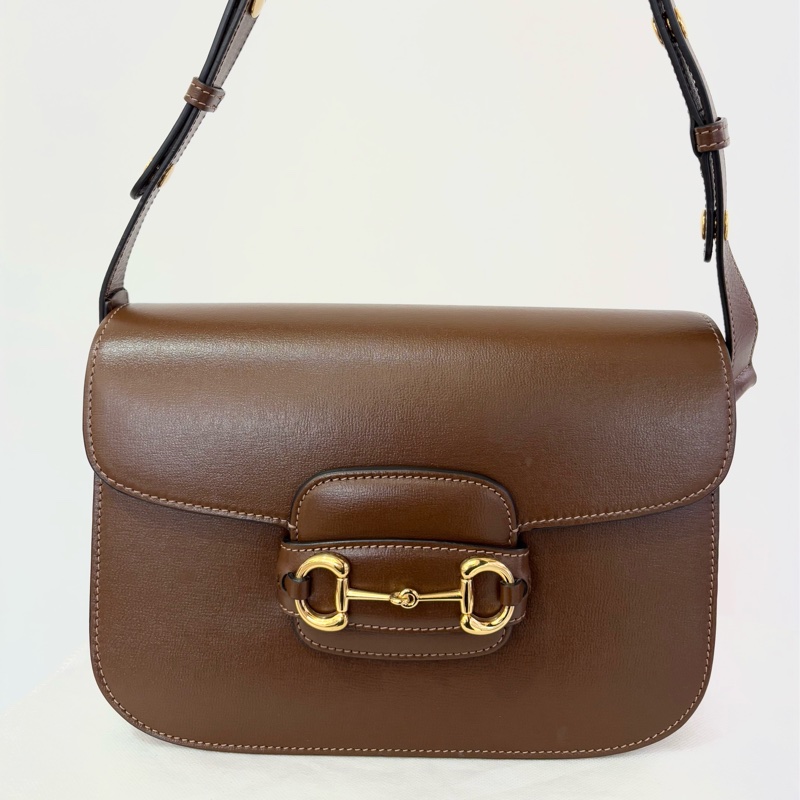 駝色牛皮1955中號掀蓋斜背包-1