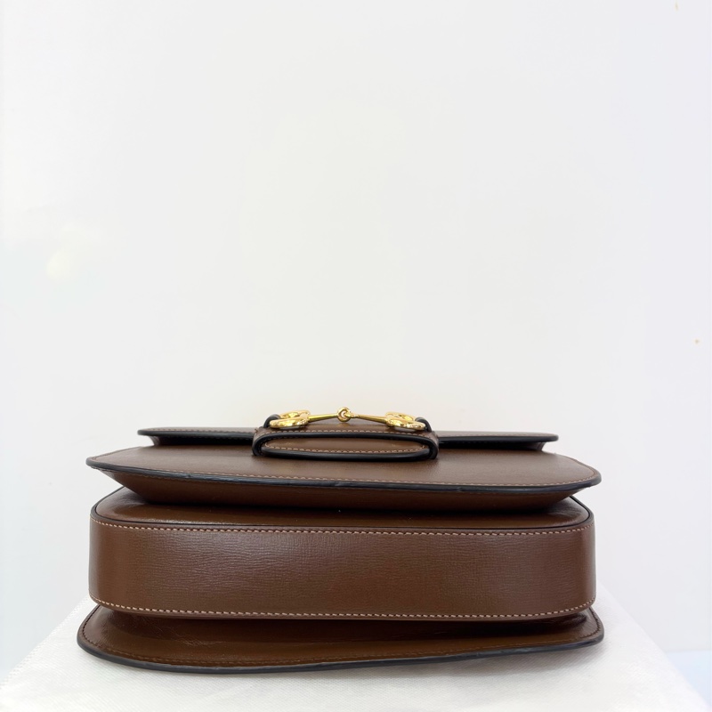 駝色牛皮1955中號掀蓋斜背包-5