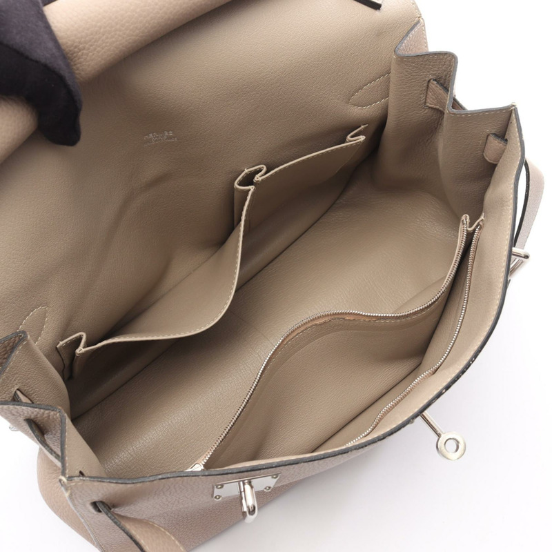 HERMES Jypsiere 34 肩斜背包 M Taurillon Clemence Gris 托特萊爾-2