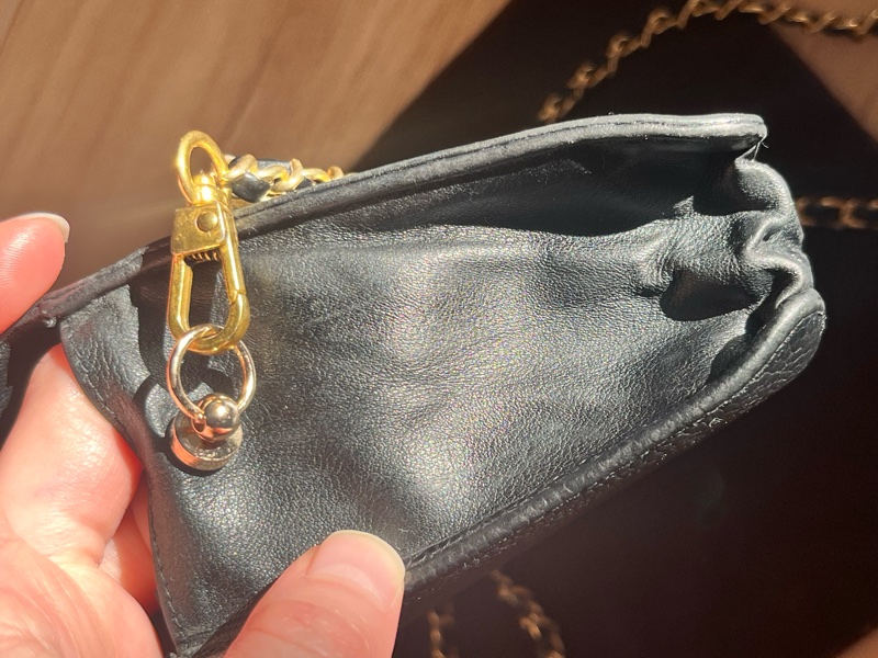 中古美品 Chanel 雙 C 荔枝紋斜背包-7