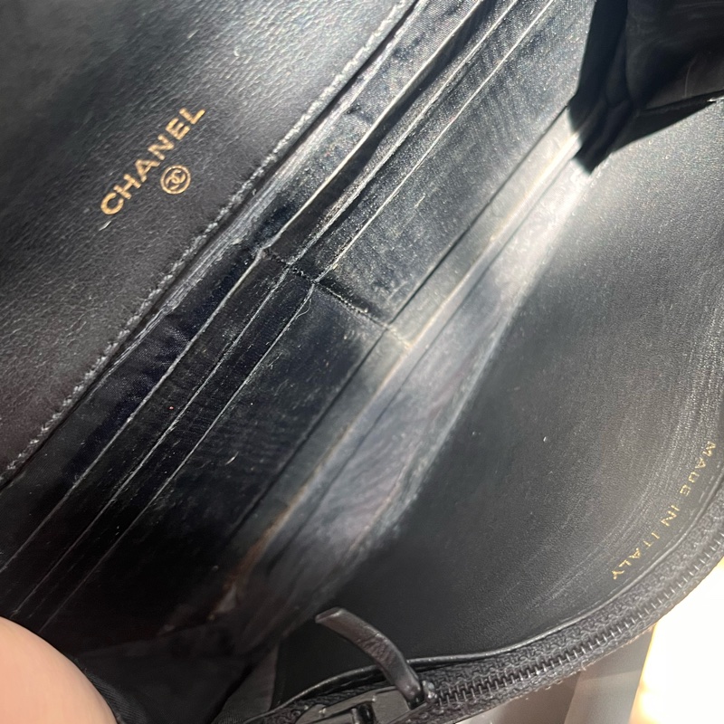 中古美品 Chanel 雙 C 荔枝紋斜背包-14