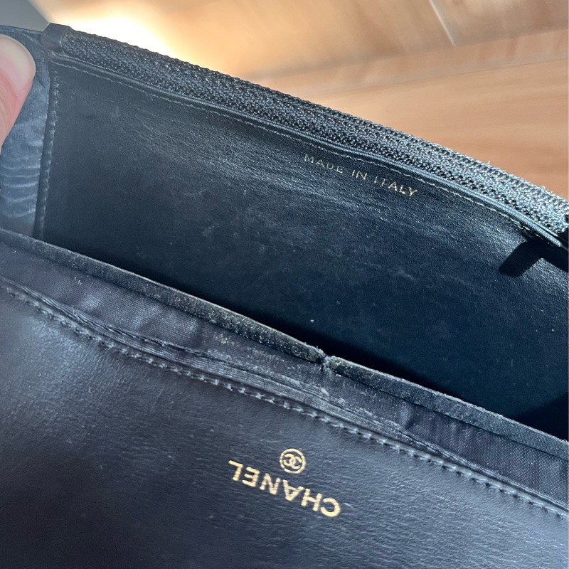 中古美品 Chanel 雙 C 荔枝紋斜背包-15