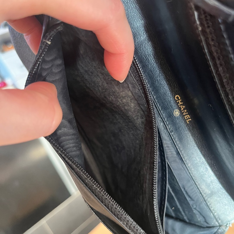 中古美品 Chanel 雙 C 荔枝紋斜背包-18