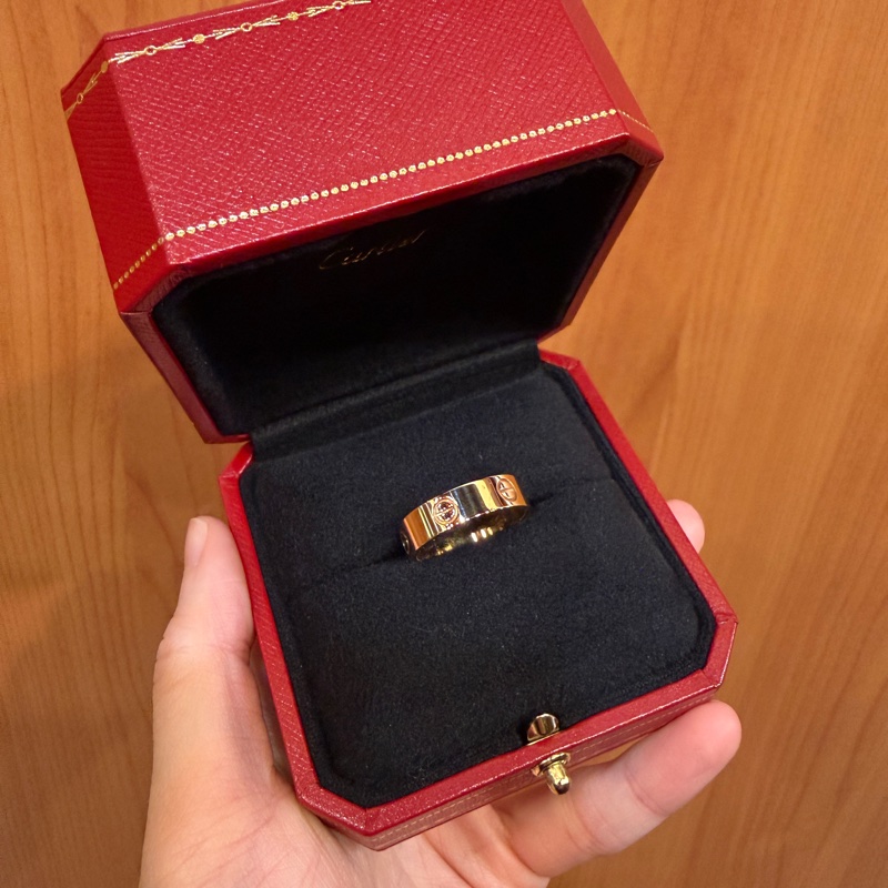Cartier 750玫瑰金Love寬版戒指B40848-0