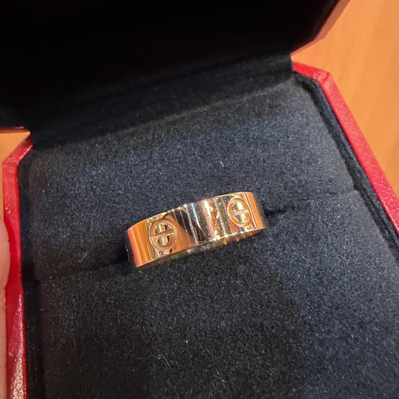 Cartier 750玫瑰金Love寬版戒指B40848-1