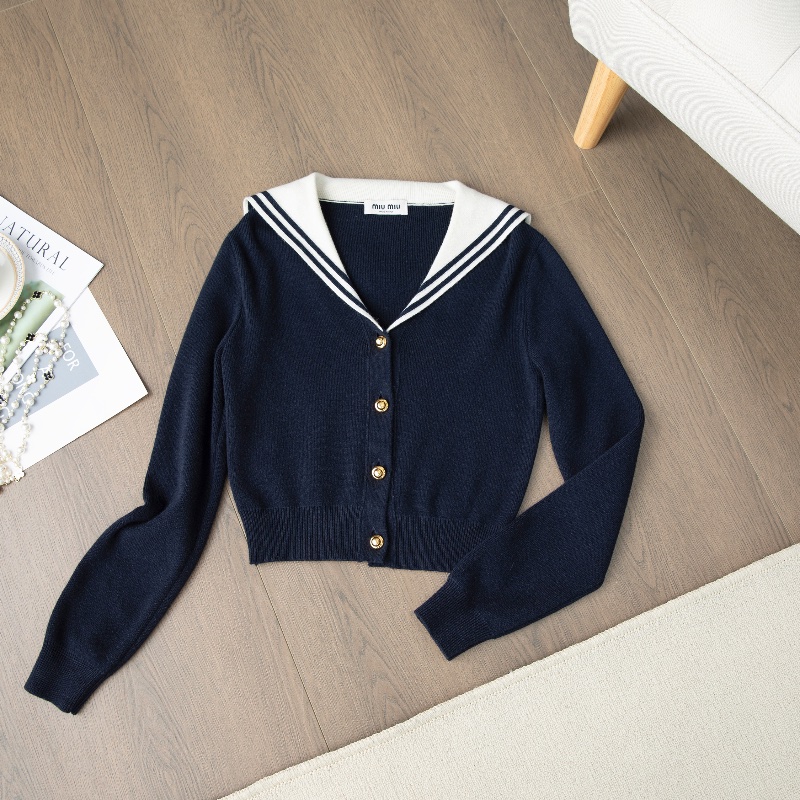 ❤️MIU MIU 明星款 海军领上衣-0