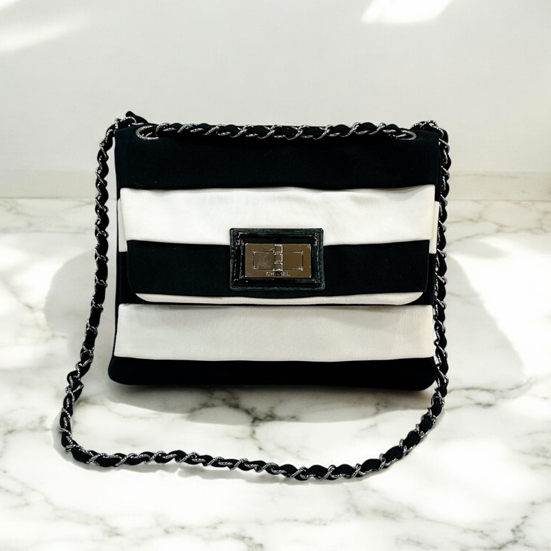 莉亞精品♡ Chanel 2.55熊貓鏈條包 二手美包-0