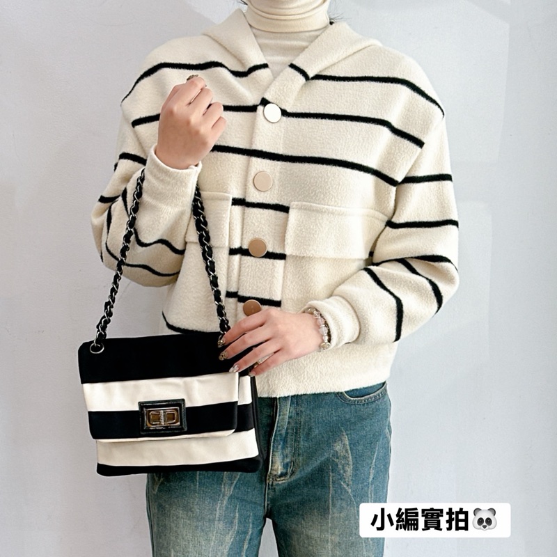 莉亞精品♡ Chanel 2.55熊貓鏈條包 二手美包-1