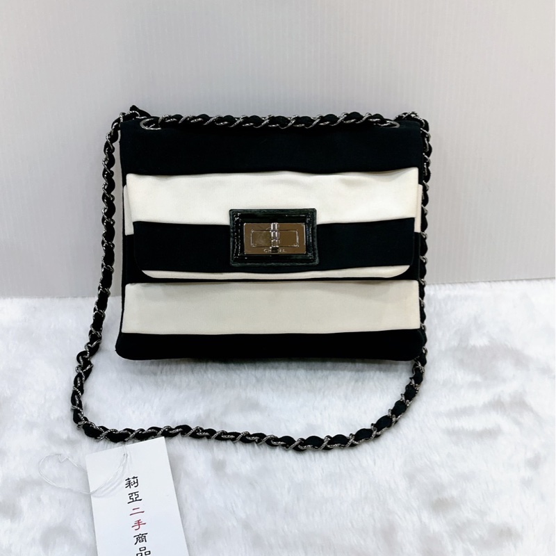 莉亞精品♡ Chanel 2.55熊貓鏈條包 二手美包-2