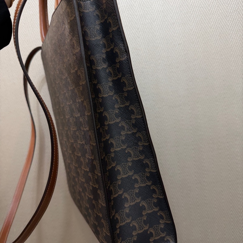 Celine PVC咖牛皮Cabas 小號琴譜包-2