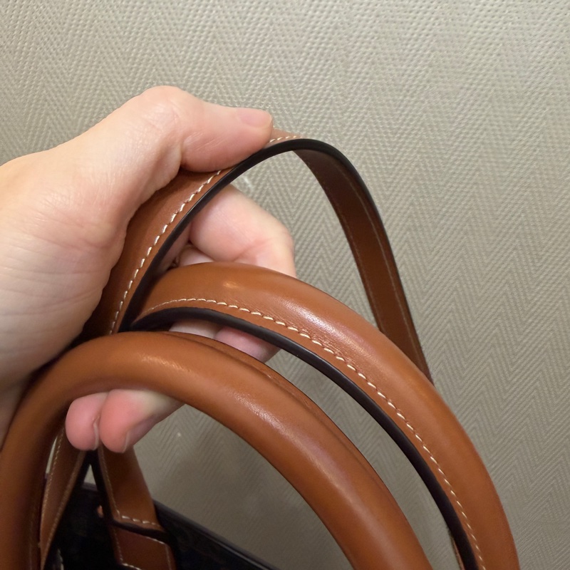 Celine PVC咖牛皮Cabas 小號琴譜包-5