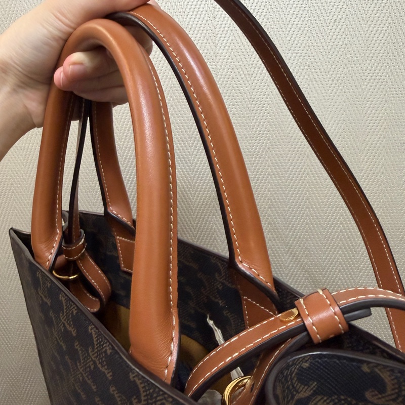 Celine PVC咖牛皮Cabas 小號琴譜包-6