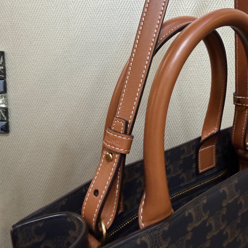 Celine PVC咖牛皮Cabas 小號琴譜包-12