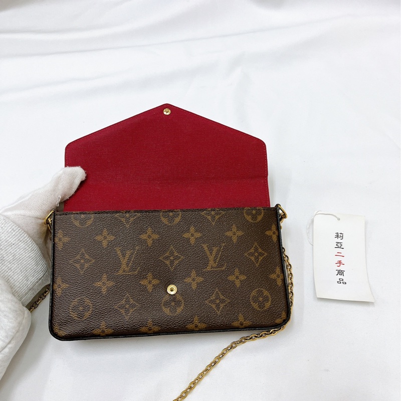 莉亞精品♡ LV 老花三合一鏈條包 二手美品-14