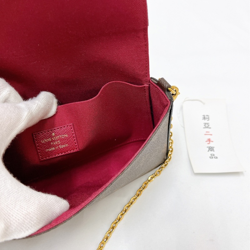 莉亞精品♡ LV 老花三合一鏈條包 二手美品-17