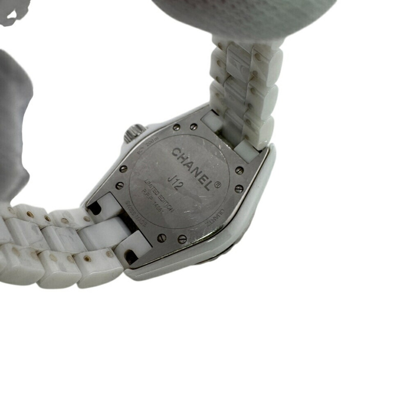 香奈兒 J12 H3826 限量版 2000 枚藍光腕錶 白色 女士-5