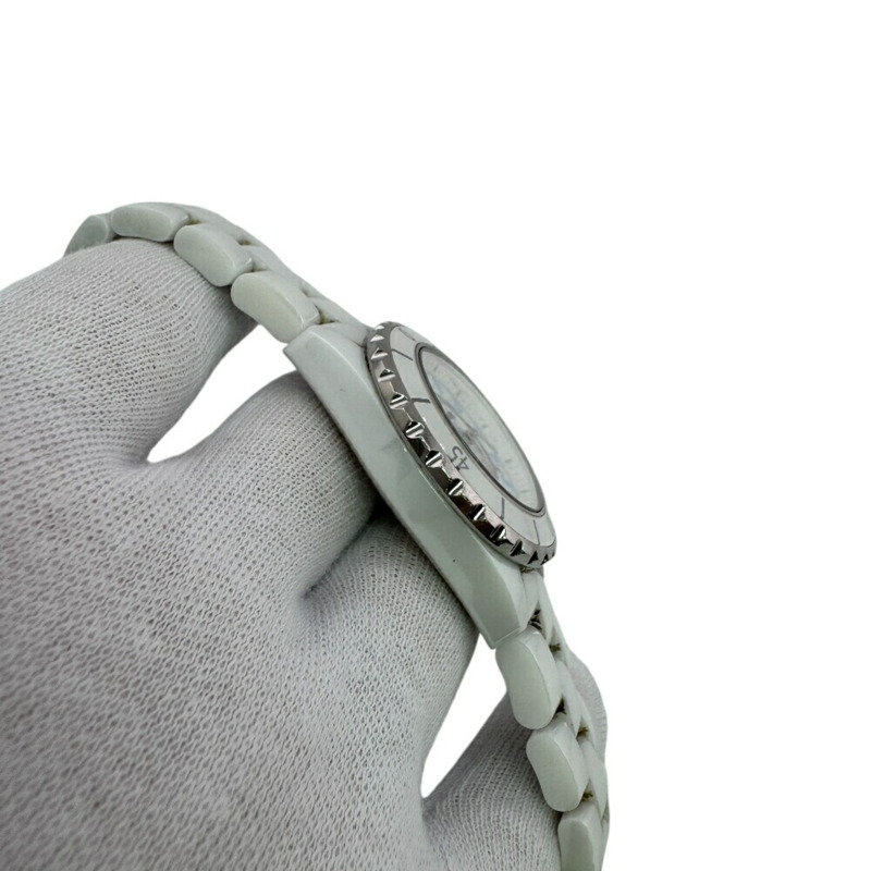 香奈兒 J12 H3826 限量版 2000 枚藍光腕錶 白色 女士-7