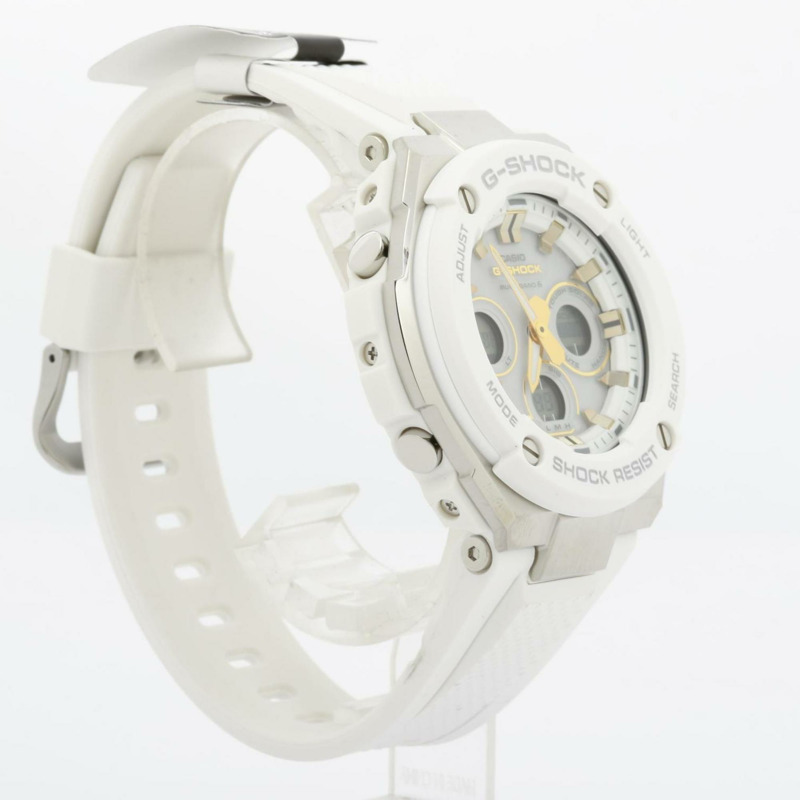 卡西歐 G-SHOCK G-STEEL 中型系列 GSTW3007AJF 男士手錶,白色樹脂錶殼,不鏽鋼錶帶-2