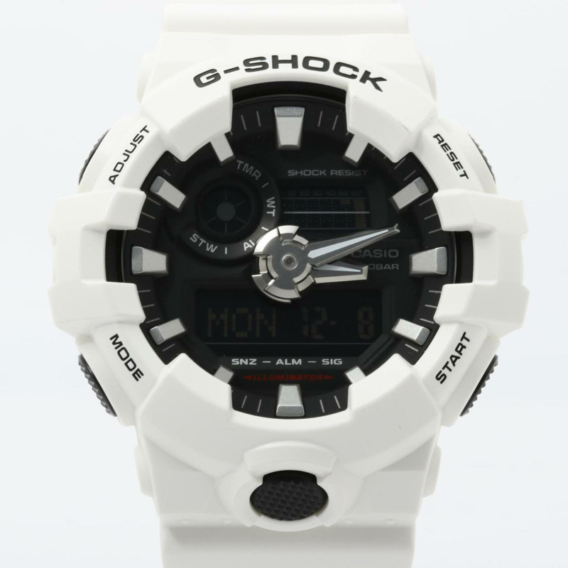 卡西歐 G-SHOCK GA700 系列 GA7007AJF 男士手錶,黑白樹脂錶帶-0