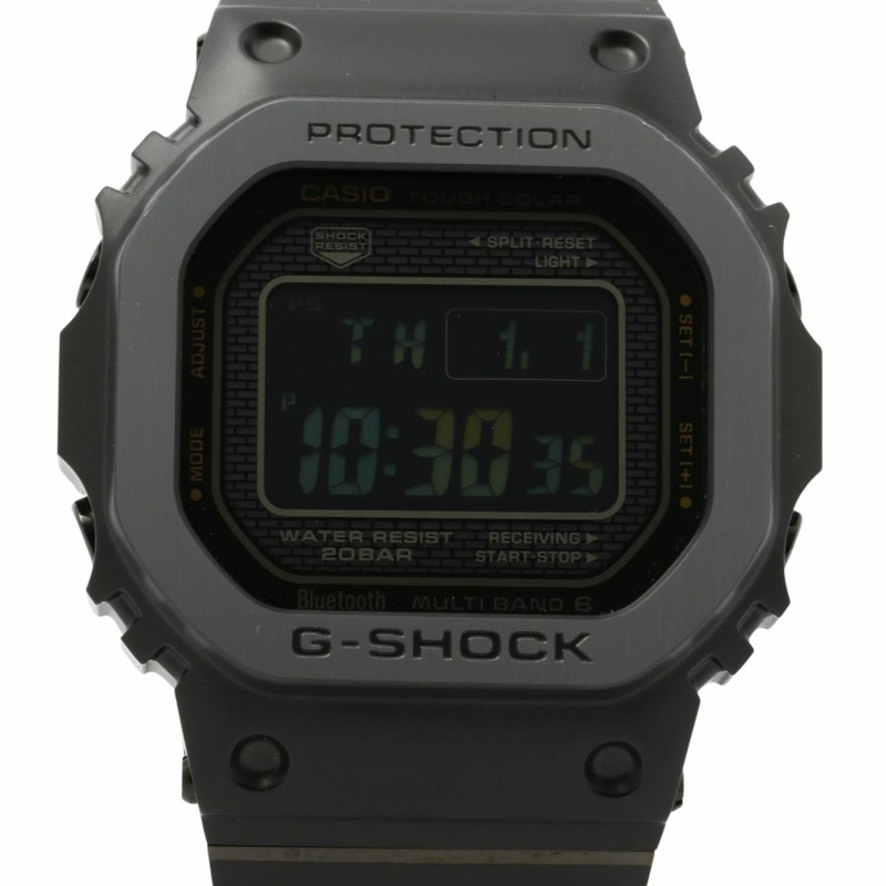 卡西歐 G-SHOCK 全金屬 5000 系列 GMWB5000MB1JF 黑色不鏽鋼男士數位手錶-0