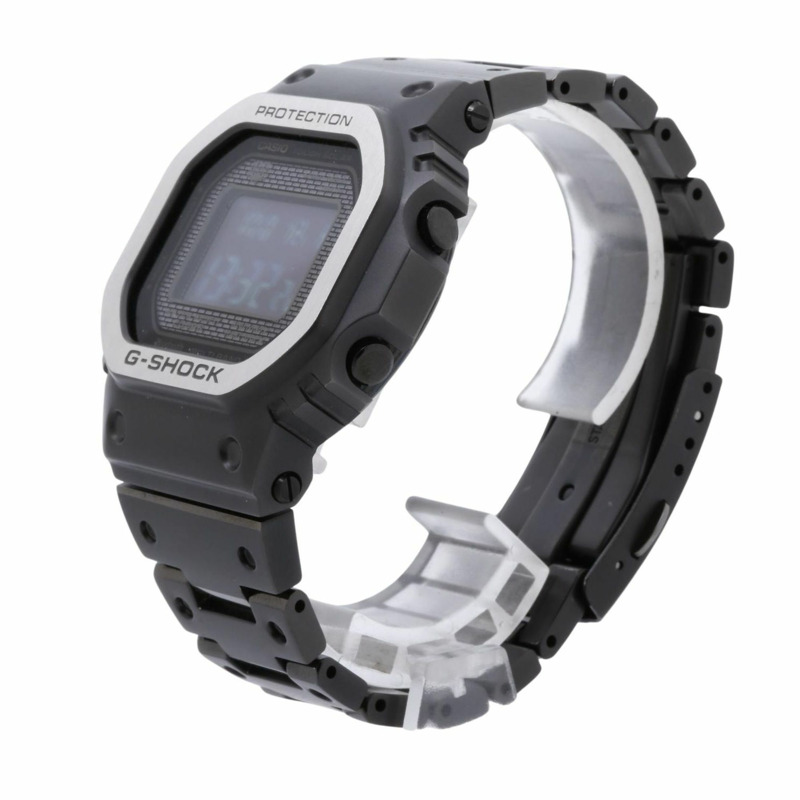 卡西歐 G-SHOCK 全金屬 5000 系列 GMWB5000MB1JF 黑色不鏽鋼男士數位手錶-1