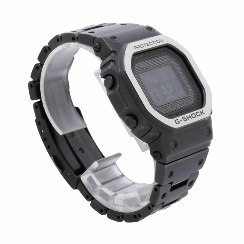 卡西歐 G-SHOCK 全金屬 5000 系列 GMWB5000MB1JF 黑色不鏽鋼男士數位手錶-2