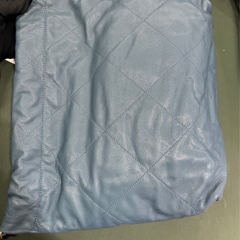 Chanel 22 bag small 小號 荔枝牛皮 垃圾袋 灰藍色-4