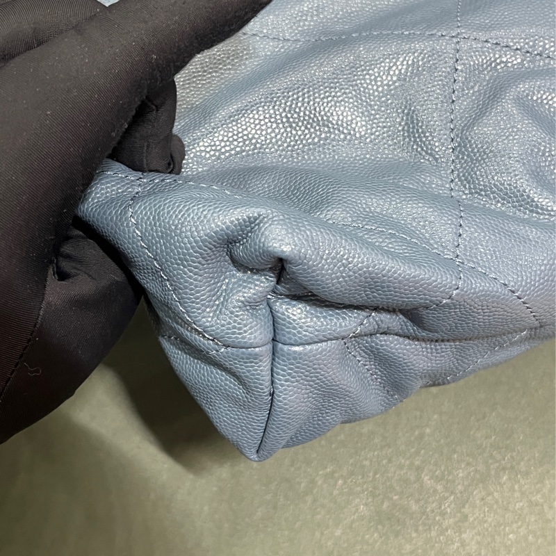 Chanel 22 bag small 小號 荔枝牛皮 垃圾袋 灰藍色-7