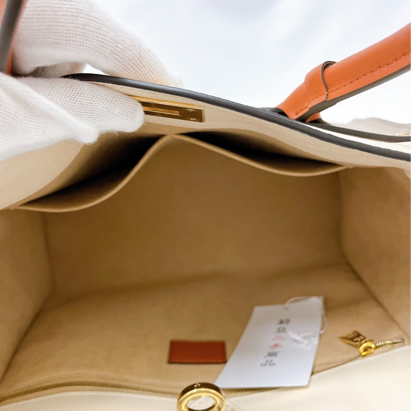 莉亞精品♡LV M53825 ON MY SIDE MM 奶茶拼色托特斜背包 二手-16