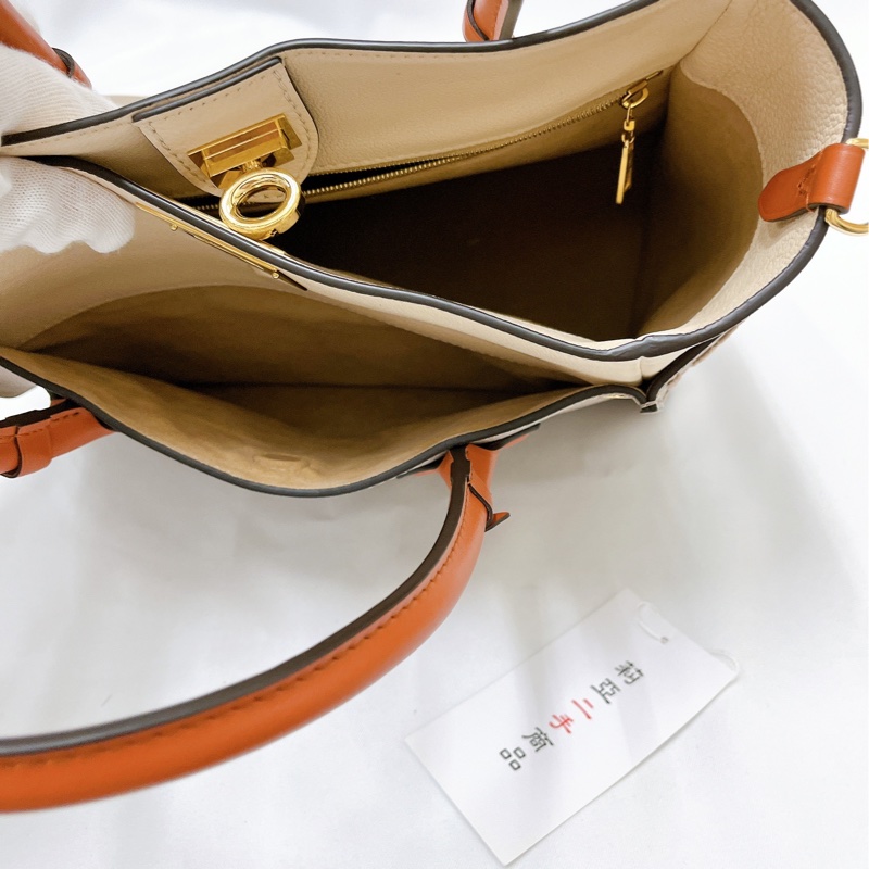 莉亞精品♡LV M53825 ON MY SIDE MM 奶茶拼色托特斜背包 二手-19