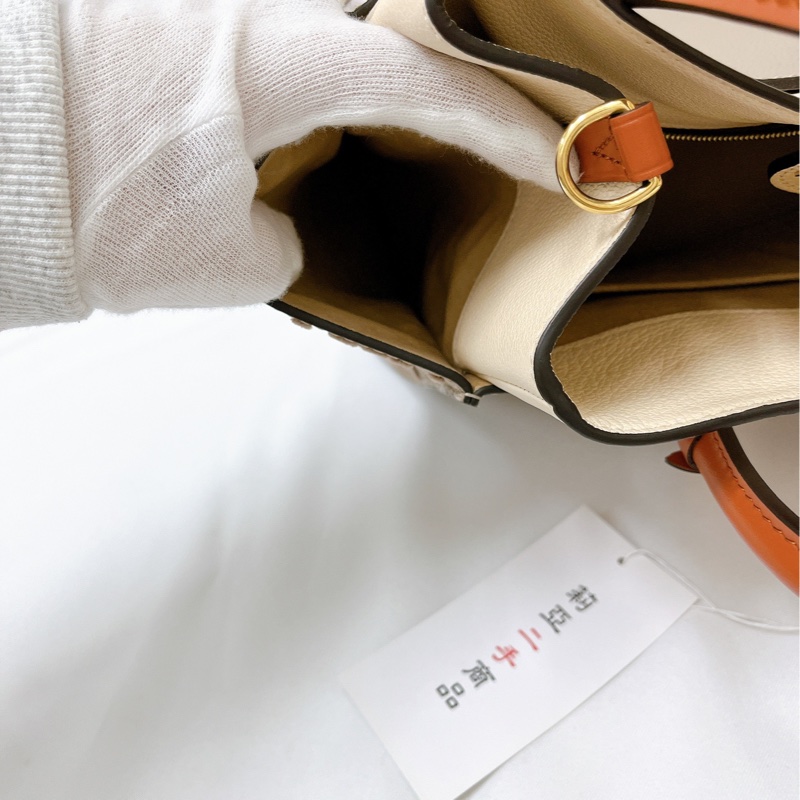 莉亞精品♡LV M53825 ON MY SIDE MM 奶茶拼色托特斜背包 二手-21