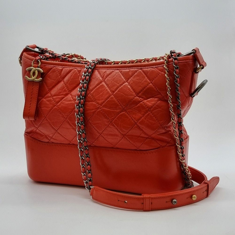 【包稅】CHANEL Gabrielle 肩背包 橘色 CHB071661-1