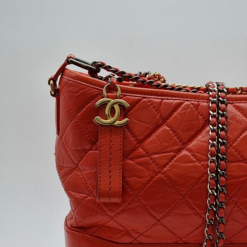 【包稅】CHANEL Gabrielle 肩背包 橘色 CHB071661-2
