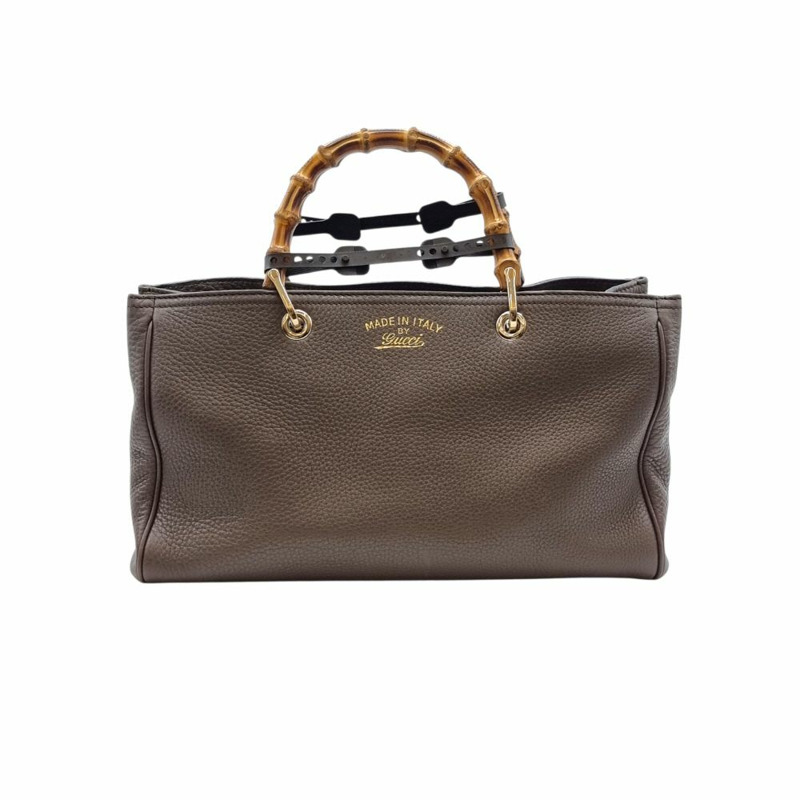 【包稅】GUCCI 皮革竹編手提包 2GUB080414-0