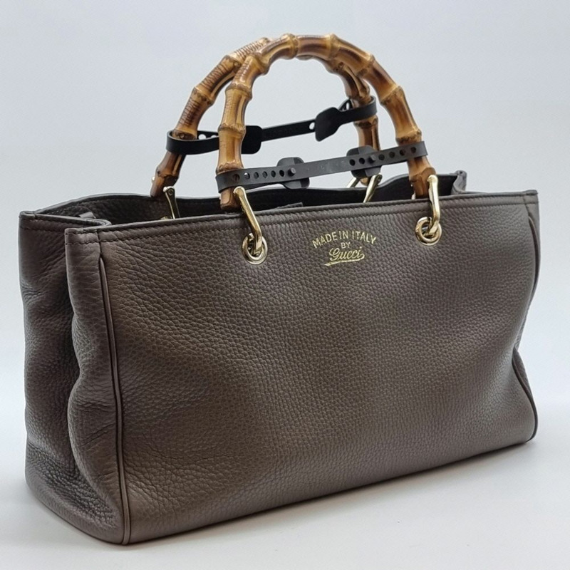 【包稅】GUCCI 皮革竹編手提包 2GUB080414-1