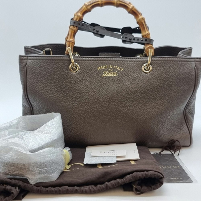 【包稅】GUCCI 皮革竹編手提包 2GUB080414-6