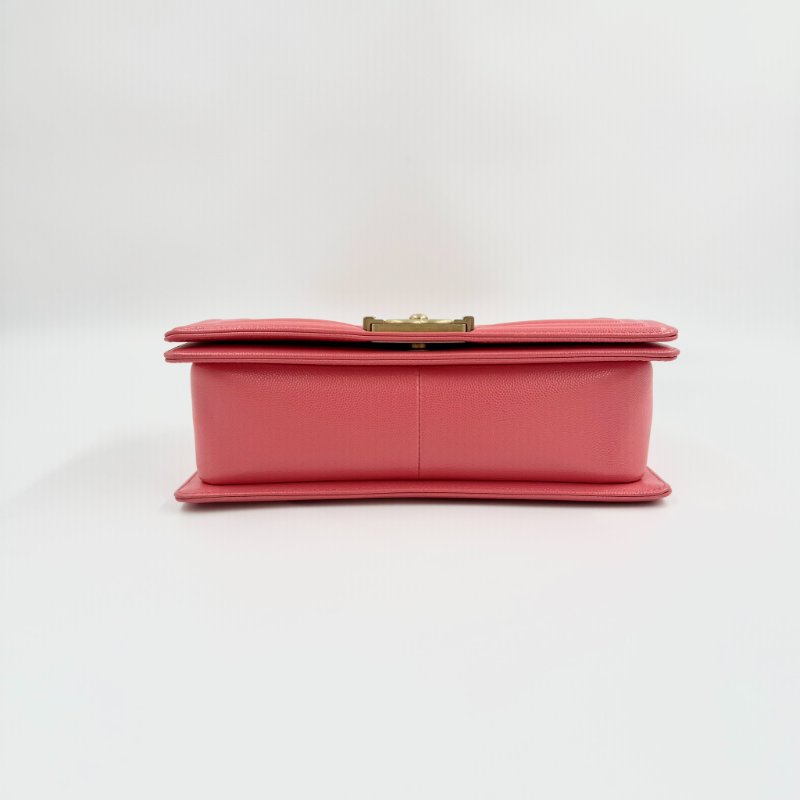 CHANEL - 粉色荔枝皮金釦BOY 25斜背包-5