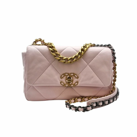 CHANEL 中型 19cm 單肩包 粉紅 CHB080513