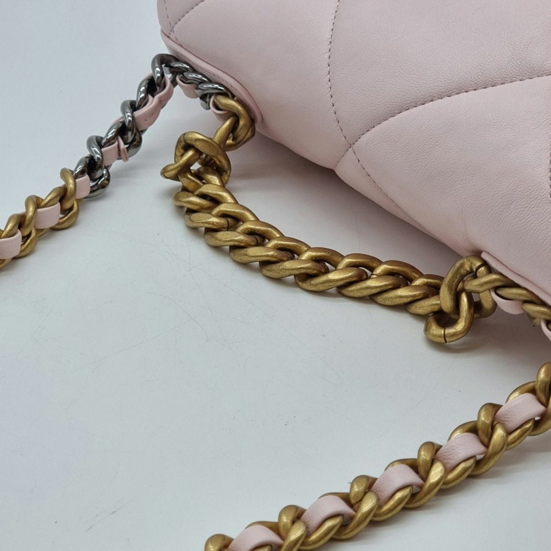 【包稅】CHANEL 中型 19cm 單肩包 粉紅 CHB080513-2