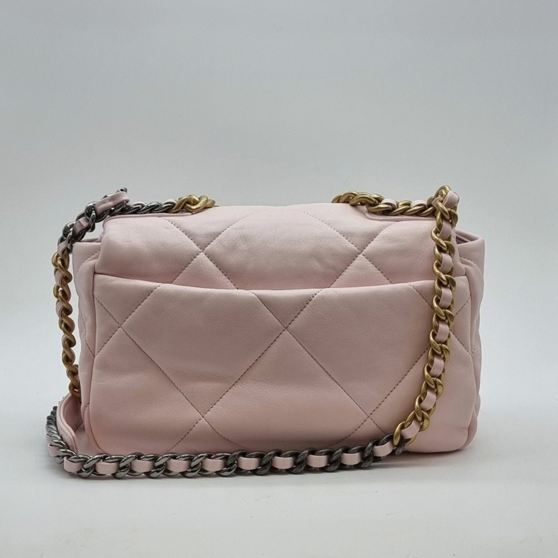 【包稅】CHANEL 中型 19cm 單肩包 粉紅 CHB080513-3