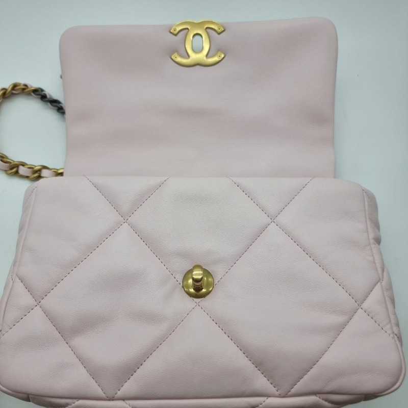 【包稅】CHANEL 中型 19cm 單肩包 粉紅 CHB080513-5