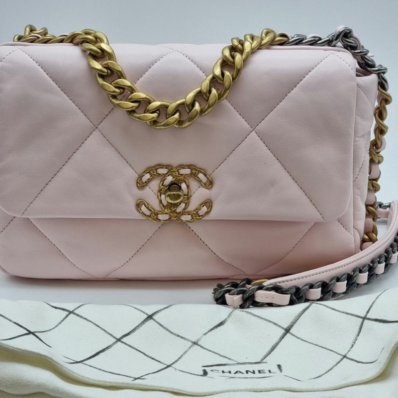 【包稅】CHANEL 中型 19cm 單肩包 粉紅 CHB080513-7