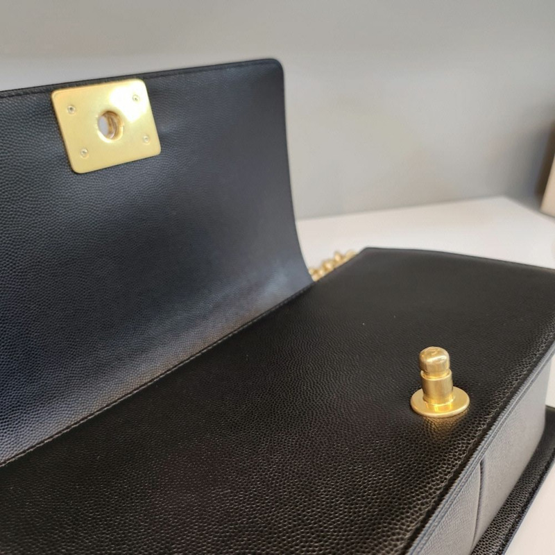 【包稅】CHANEL 中型 A67086 Boy Bag 魚子醬黑色內襯晶片 CHB081819-5