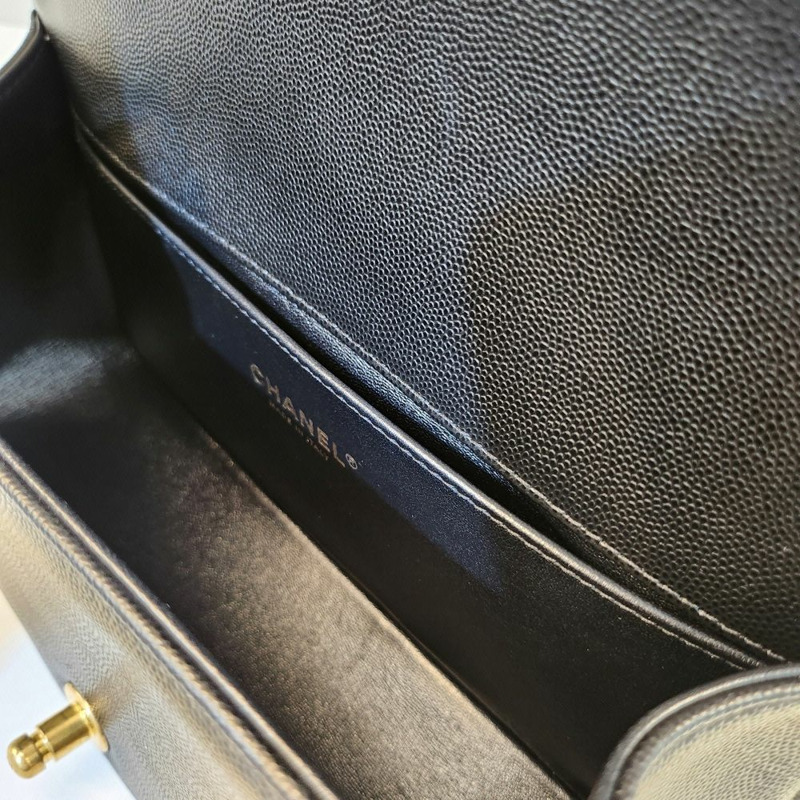 【包稅】CHANEL 中型 A67086 Boy Bag 魚子醬黑色內襯晶片 CHB081819-6