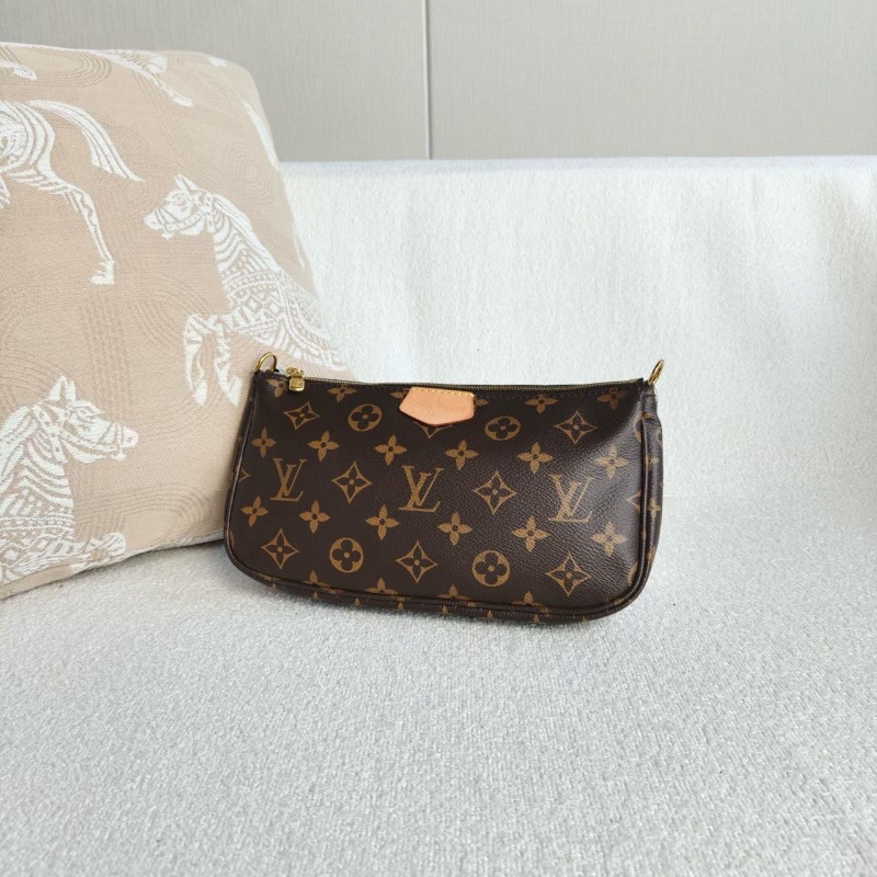 LV老花粉肩帶五合一 芯片款24*13*4  98新配件塵袋-3