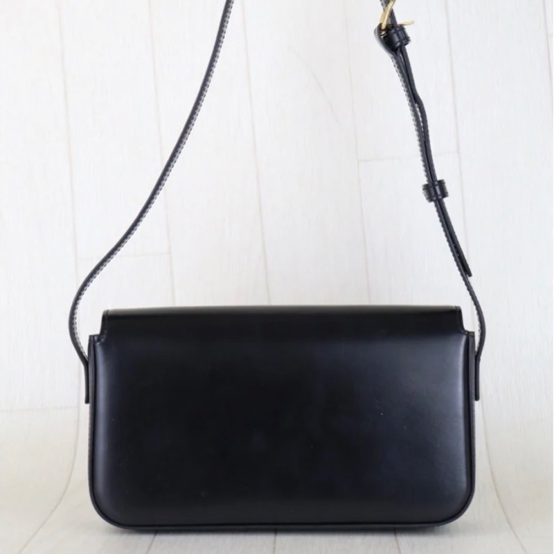 「JL精品代購」 9新 CELINE 黑金凱旋門腋下包-3