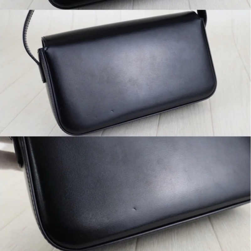 「JL精品代購」 9新 CELINE 黑金凱旋門腋下包-7